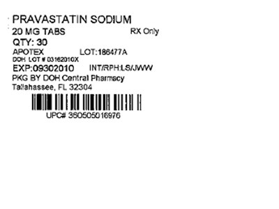 20mg Label (Pravastatin Sodium 20mg(apotex))